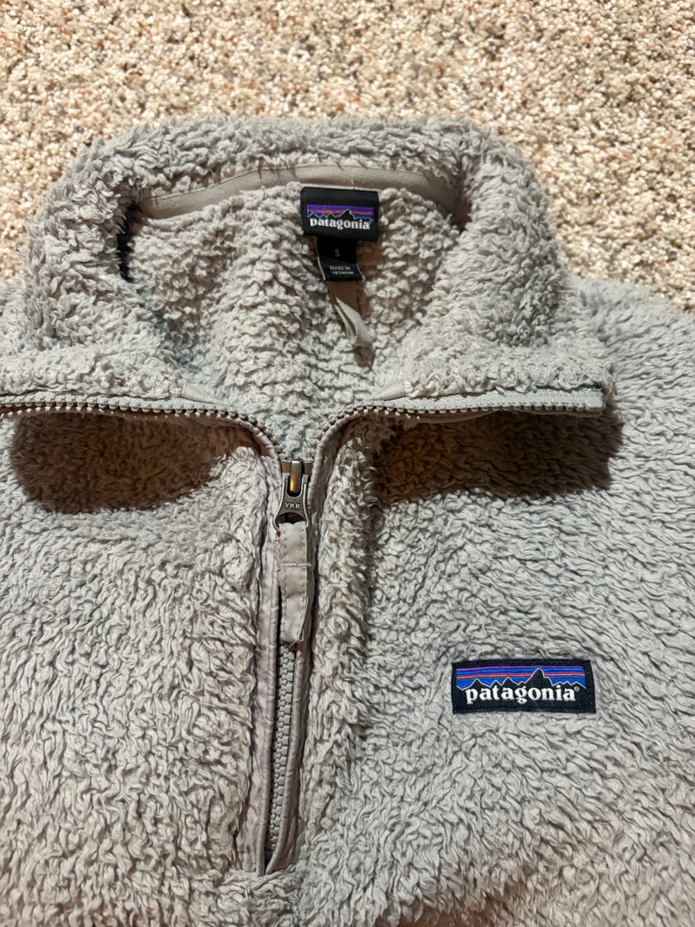 Patagonia Cozy Fleece Quarter Zip Jacket - Light Gray